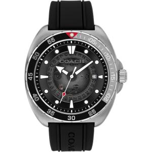 imageCoach Charter Mens 3H Multifunction Automatic Watch  Silicone Strap  Water Resistant up to 5ATM50 Meters  Gift for Him  Premium Fashion  SelfWinding  445mmBlackGrey