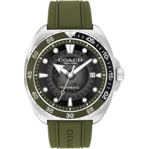 imageCoach Charter Mens 3H Multifunction Automatic Watch  Silicone Strap  Water Resistant up to 5ATM50 Meters  Gift for Him  Premium Fashion  SelfWinding  445mmBlackGreen