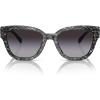 imageCOACH Womens HC8379f Low Bridge Fit Butterfly SunglassesGrey Pearl Signature CGrey Gradient