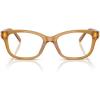 imageCoach Womens HC6257F Low Bridge Fit Square Prescription Eyewear Frames Milky AmberDemo Lens 55 mm