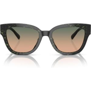 imageCOACH Womens HC8379f Low Bridge Fit Butterfly SunglassesEmerald Pearl Signature CGreen Peach Gradient