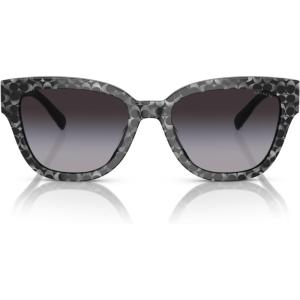 imageCOACH Womens HC8379f Low Bridge Fit Butterfly SunglassesGrey Pearl Signature CGrey Gradient