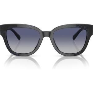 imageCOACH Womens HC8379f Low Bridge Fit Butterfly SunglassesSapphire Pearl Signature CBlue Gradient