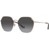 imageCoach Womens Hc7132 Hexagonal SunglassesShiny Rose GoldGrey Gradient