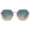 imageCoach Womens Hc7132 Hexagonal SunglassesShiny Light GoldBlue Yellow Gradient