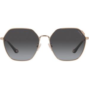 imageCoach Womens Hc7132 Hexagonal SunglassesShiny Rose GoldGrey Gradient
