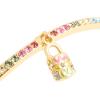 imageCOACH Signature Rainbow Quilted Lock Charm Bangle Bracelet
