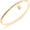 imageCOACH Signature Rainbow Quilted Lock Charm Bangle Bracelet