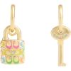imageCOACH Signature Rainbow Quilted Lock ampamp Key Charm Huggies