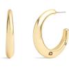 imageCOACH Womens Signature Hallmark Tubular Hoop EarringsGold