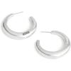 imageCOACH Womens Signature Hallmark Tubular Hoop EarringsRhodium