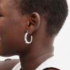 imageCOACH Womens Signature Hallmark Tubular Hoop EarringsRhodium