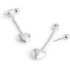 imageCOACH Womens Signature Quilted Heart Front Back Earrings