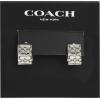 imageCOACH Womens Signature Quilted Huggie EarringsCRYSTALRHODIUM