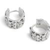 imageCOACH Womens Signature Quilted Huggie EarringsCRYSTALRHODIUM