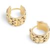 imageCOACH Womens Signature Quilted Huggie EarringsGOLDEN SHADOWGOLD