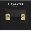 imageCOACH Womens Signature Quilted Huggie EarringsGOLDEN SHADOWGOLD