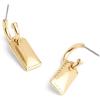 imageCOACH Womens Signature Stitched Hangtag Charm Huggies