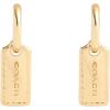 imageCOACH Womens Signature Stitched Hangtag Charm Huggies
