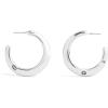 imageCOACH Womens Signature Hallmark Tubular Hoop EarringsRhodium