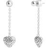 imageCOACH Womens Signature Quilted Heart Front Back Earrings