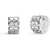imageCOACH Womens Signature Quilted Huggie EarringsCRYSTALRHODIUM