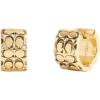 imageCOACH Womens Signature Quilted Huggie EarringsGOLDEN SHADOWGOLD