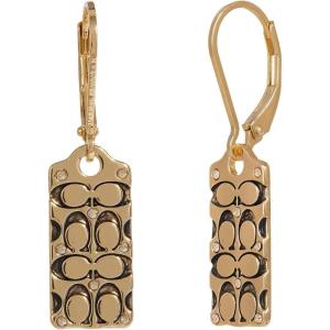 imageCOACH Quilted C Tag Drop EarringsGOLDEN SHADOWGOLD