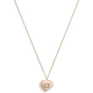 imageCOACH Signature Heart Locket Pendant Necklace