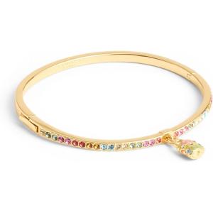 imageCOACH Signature Rainbow Quilted Lock Charm Bangle Bracelet