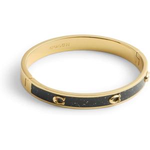 imageCOACH Womens Signature C Glitter Bangle BraceletBlack Gold