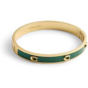 imageCOACH Womens Signature C Glitter Bangle BraceletGreenGold