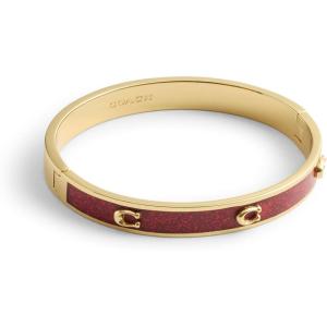 imageCOACH Womens Signature C Glitter Bangle BraceletRedGold