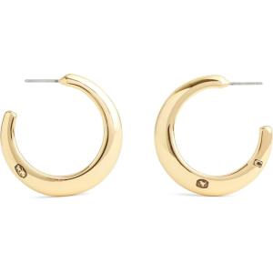imageCOACH Womens Signature Hallmark Tubular Hoop EarringsGold