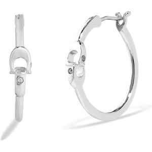 imageCOACH Womens Signature Hoop EarringsRHODIUM