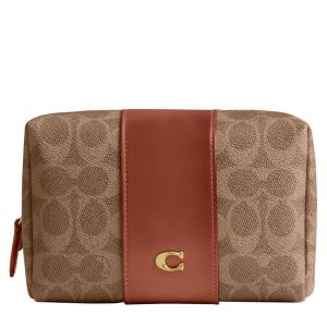 imageCoach Womens Essential Cosmetic Pouch Bag Tan Caramel One SizeTan Caramel
