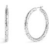 imageCOACH Womens Signature Quilted Hoop Earrings