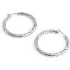 imageCOACH Womens Signature Quilted Hoop Earrings