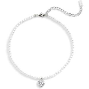 imageCOACH Womens Stone Heart Pearl Choker Necklace