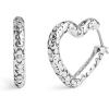 imageCOACH Womens Signature Quilted Heart Hoop Earrings