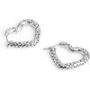 imageCOACH Womens Signature Quilted Heart Hoop Earrings