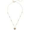 imageCOACH Womens Signature Quilted Heart Pendant Necklace