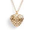 imageCOACH Womens Signature Quilted Heart Pendant Necklace