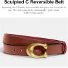 imageCoach Womens CTS Sculpted C Reversible Leather Belt Saddle 1941 Red