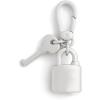imageCoach Womens Collectible Signature Stone Jewelry CharmLock Key Rhodium
