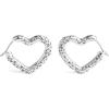 imageCOACH Womens Signature Quilted Heart Hoop Earrings