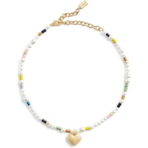 imageCOACH Signature Heart Pearl Choker Necklace