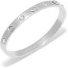 imageCOACH Womens Signature C Logo Hinged Bangle BraceletRhodium