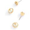 imageCOACH Womens Signature Floral Pearl Orb Earring Jacket