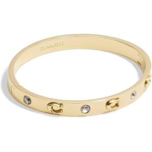 imageCOACH Womens Signature C Logo Hinged Bangle BraceletGold